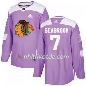 Chicago Blackhawks Trikot Brent Seabrook 7 Adidas 2017-2018 Lila Fights Cancer Practice Authentic - Herren